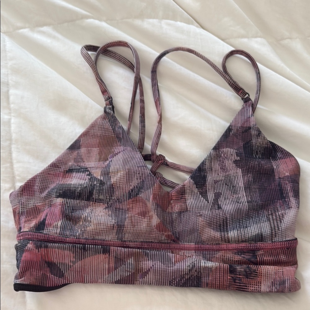 Lululemon Athletica Pink and Black Supportive Bra